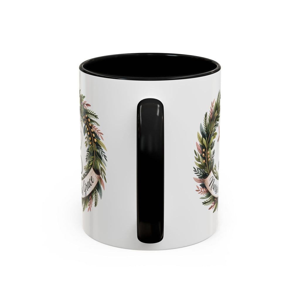 Nurse by His Grace Mug – Christian Nurse Coffee Cup with Floral Wreath (11oz/15oz)