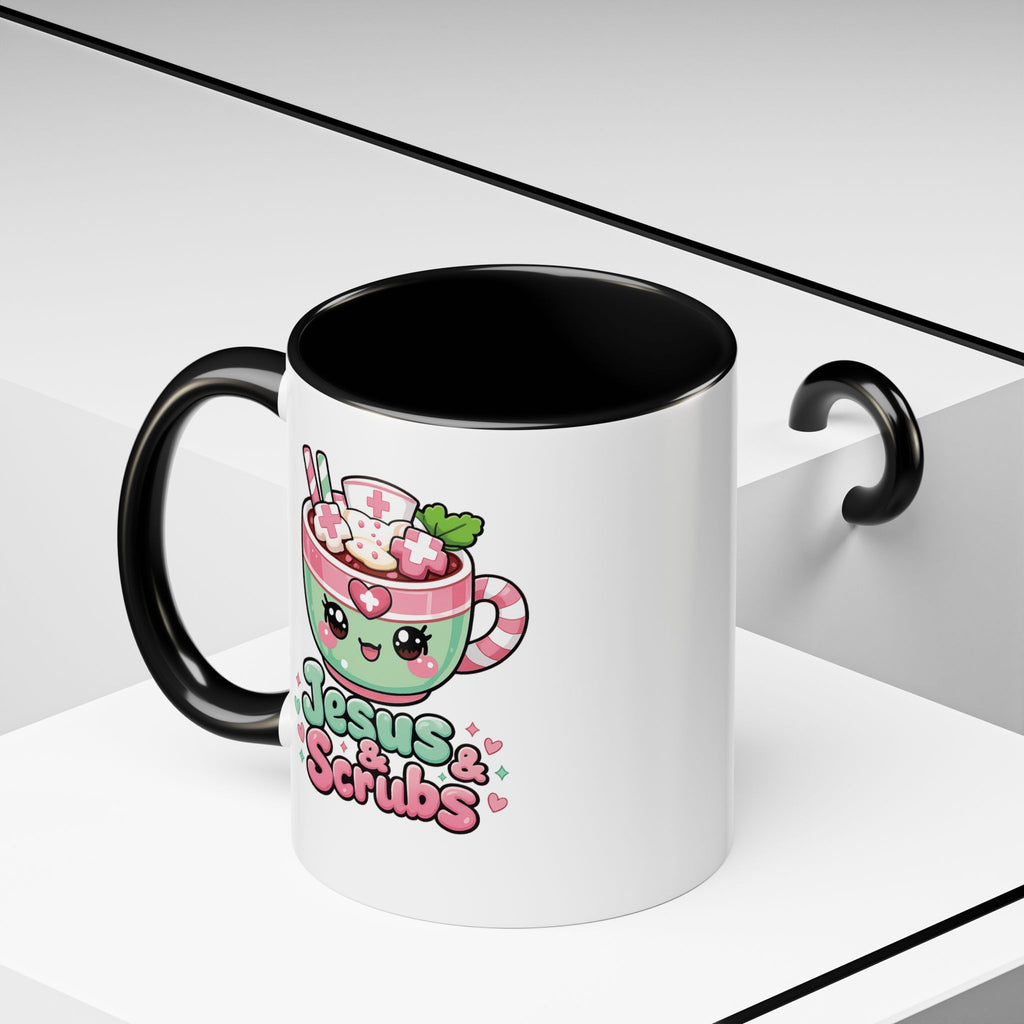 Jesus & Scrubs Mug – Cute Kawaii Nurse Coffee Cup (11oz)