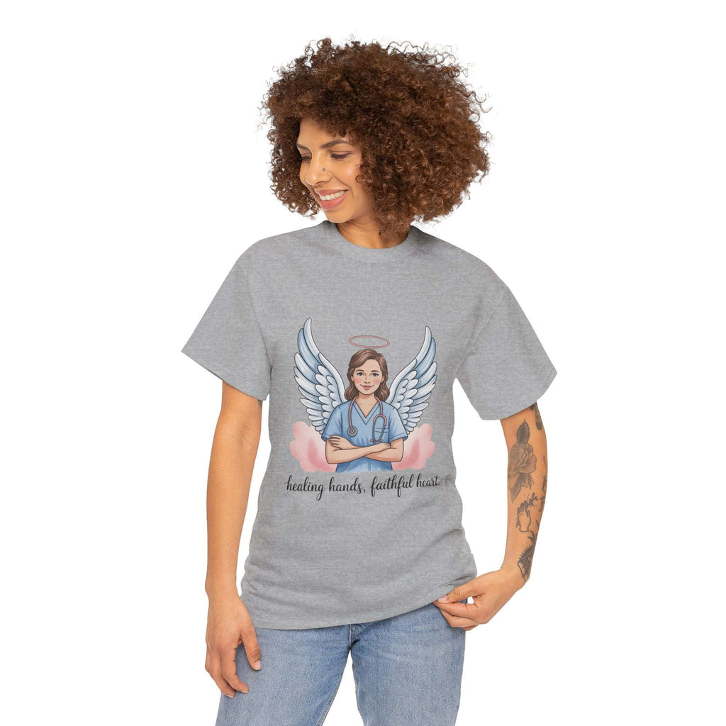 Nurse Angel T-Shirt – Healing Hands, Faithful Heart Inspirational Tee