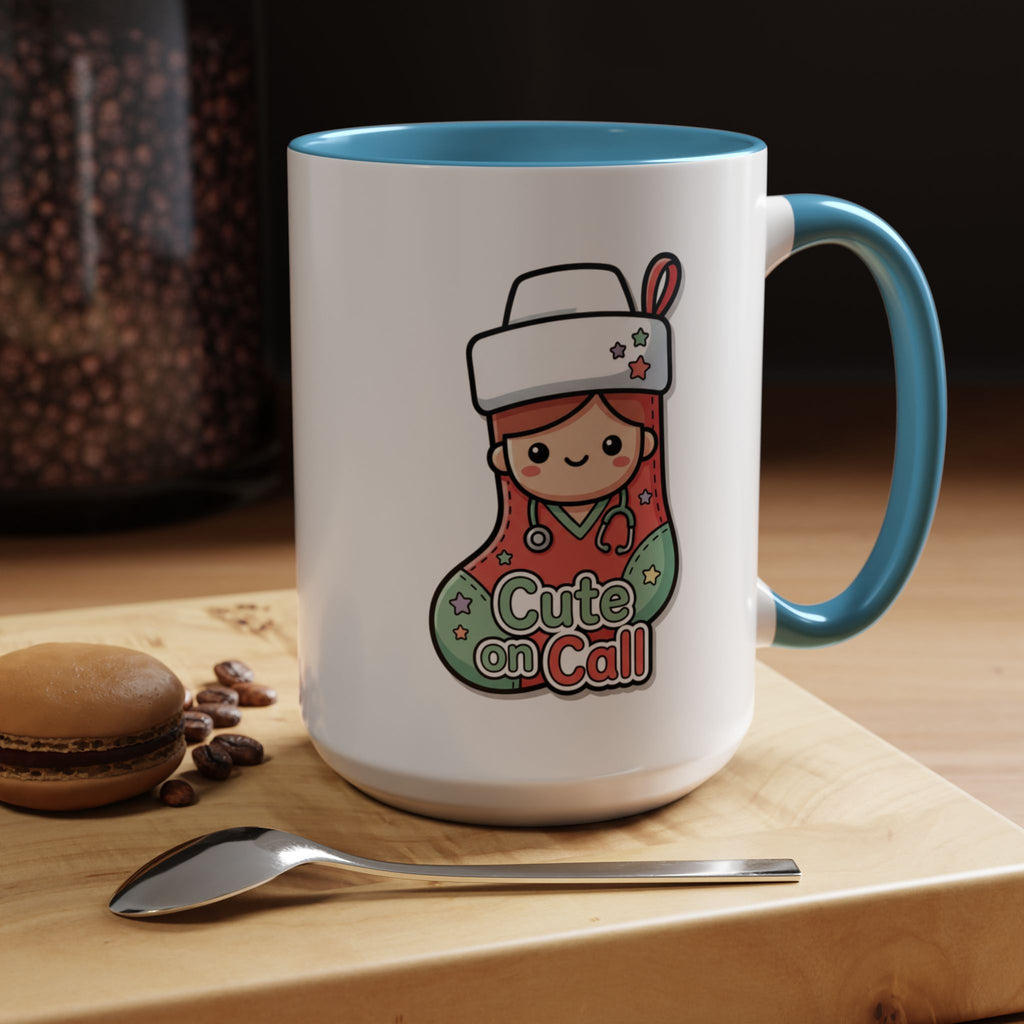 Cute on Call Nurse Coffee Mug — Accent 11/15oz, best gift for RN