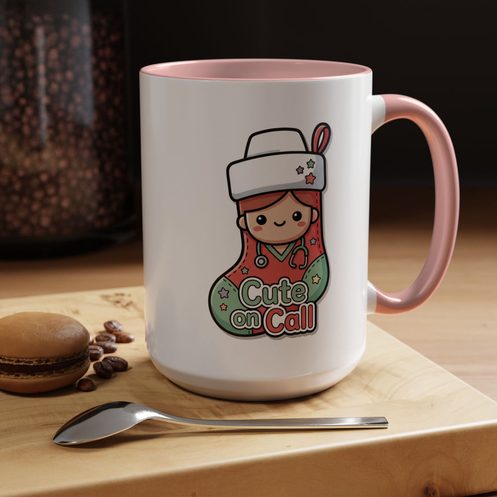 Cute on Call Nurse Coffee Mug — Accent 11/15oz, best gift for RN