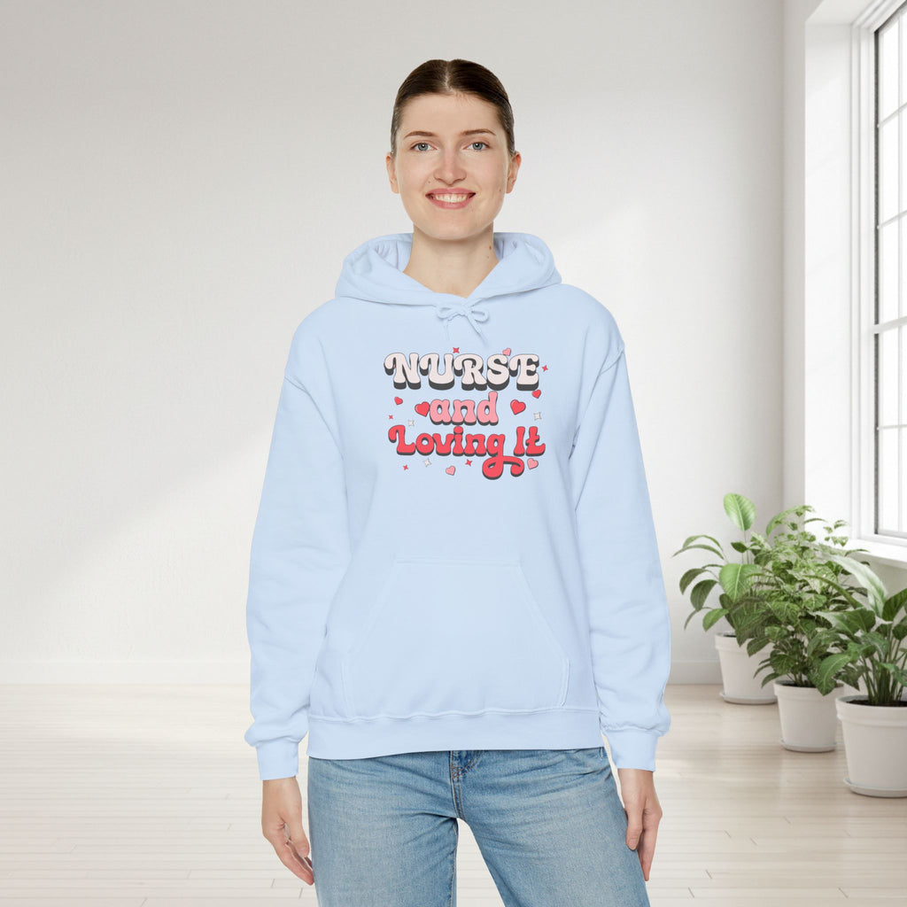 Nurse and Loving It Hoodie – Pink Retro Nurse Appreciation Pullover