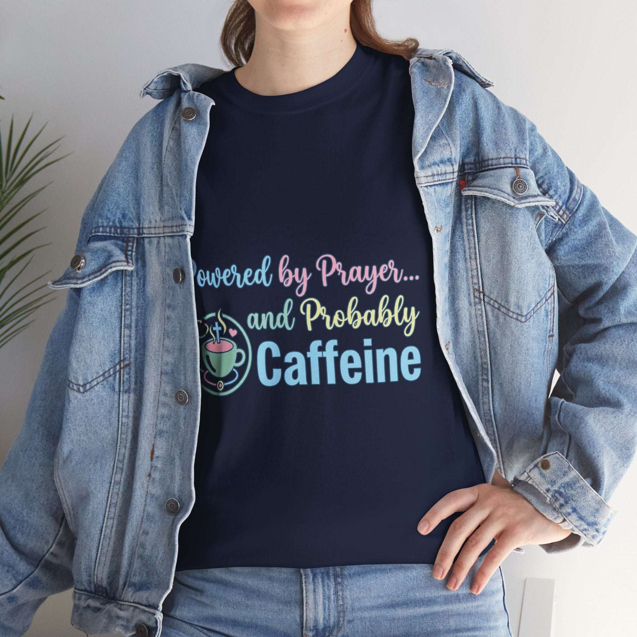 Prayer and Caffeine T-Shirt – Christian Coffee Tee for Women & Men