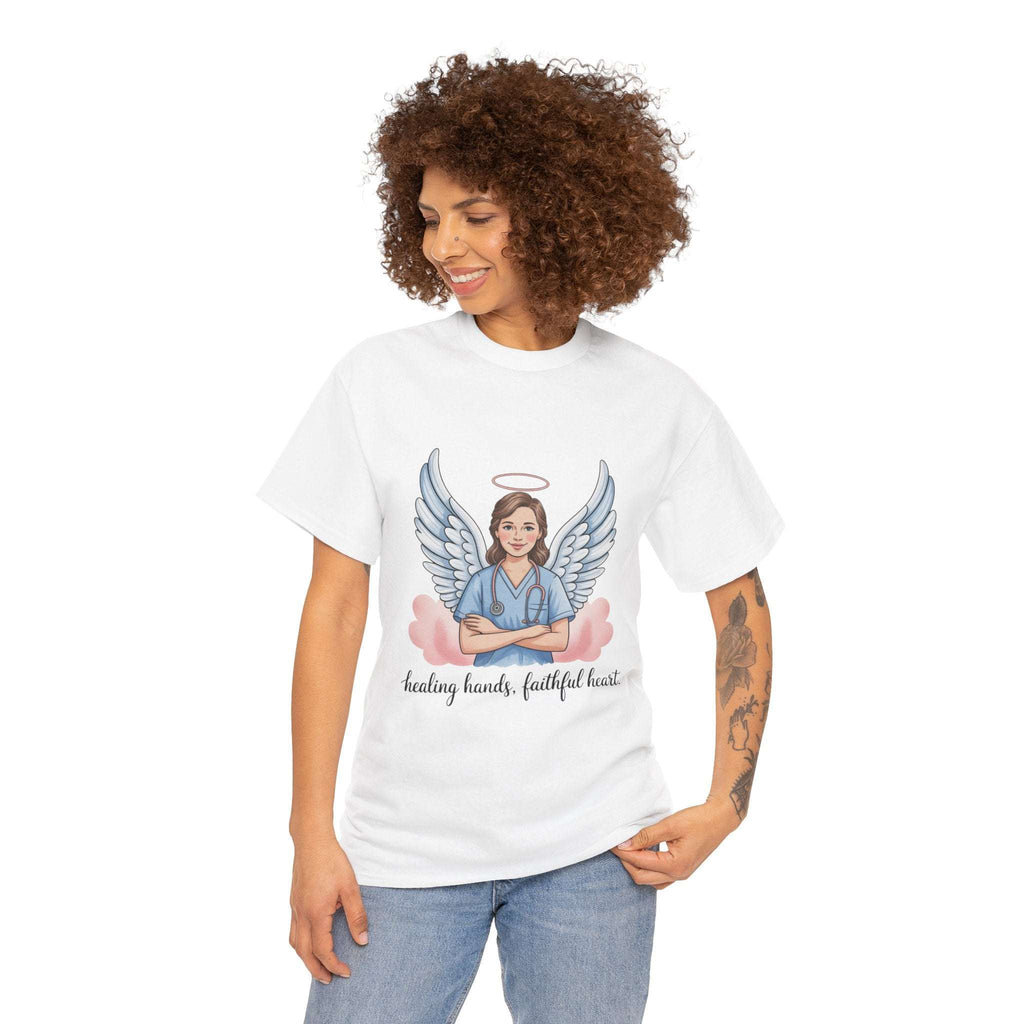 Nurse Angel T-Shirt – Healing Hands, Faithful Heart Inspirational Tee