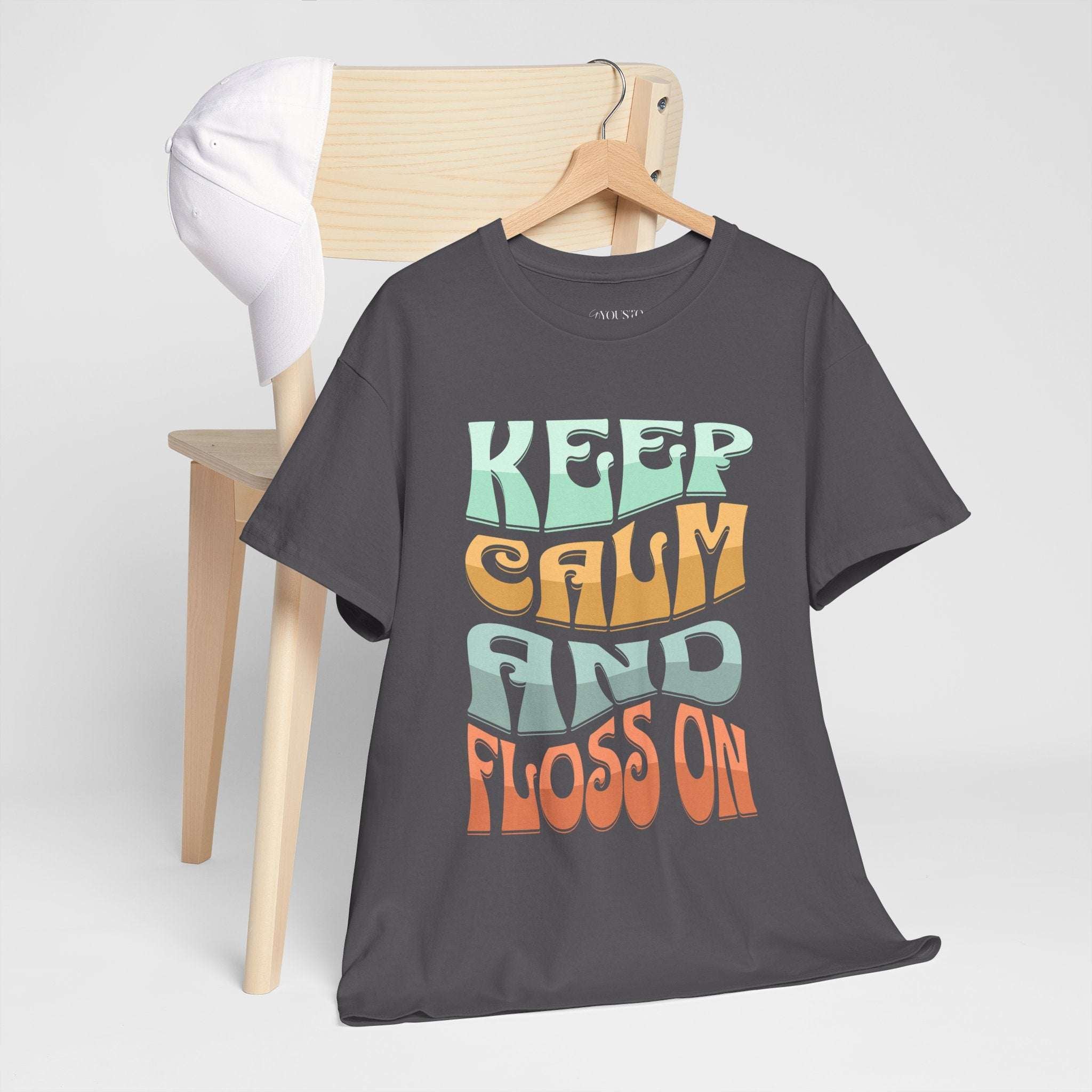 Keep Calm and Floss T-Shirt – Funny Dentist Gift for Dental Professionals