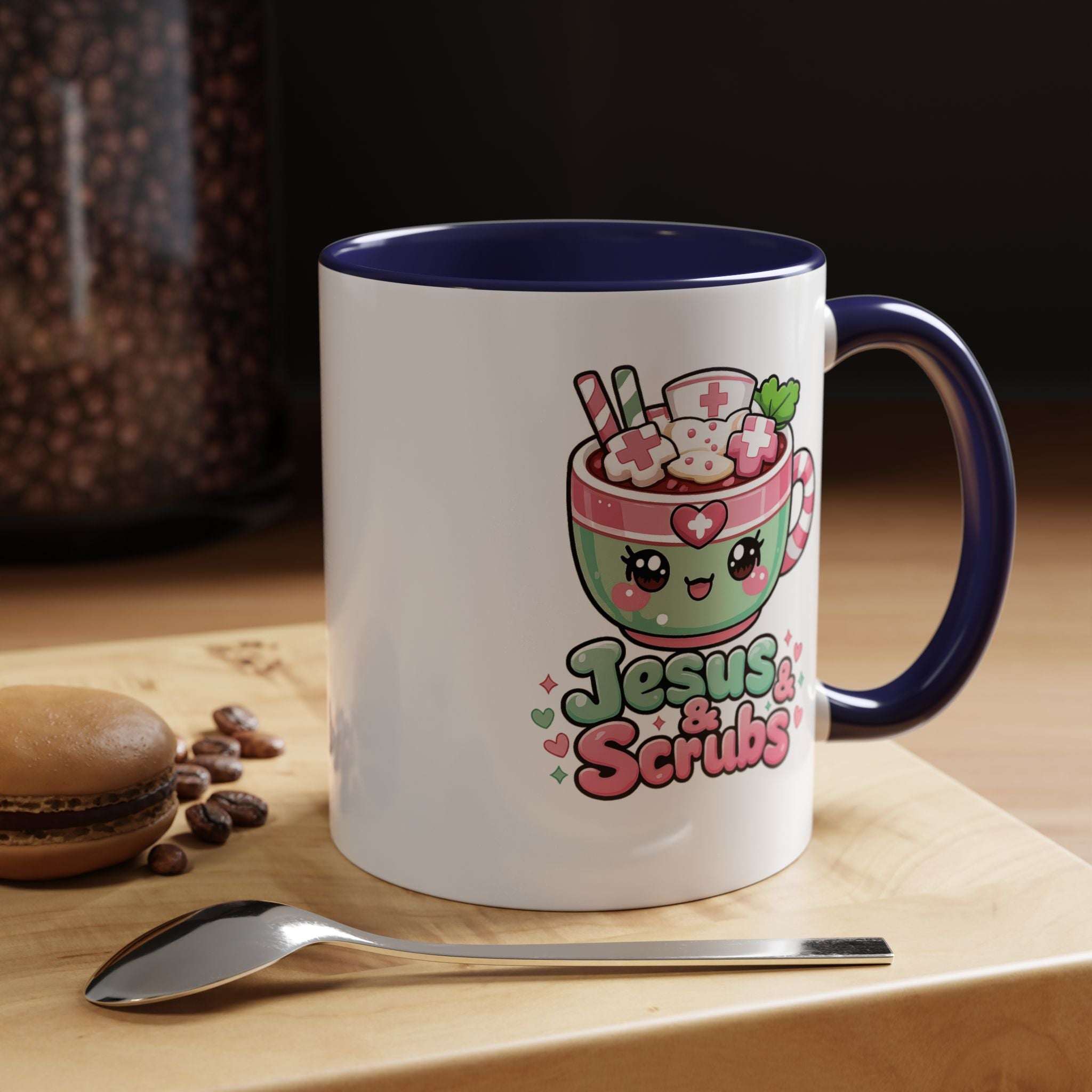 Jesus & Scrubs Mug – Cute Kawaii Nurse Coffee Cup (11oz)