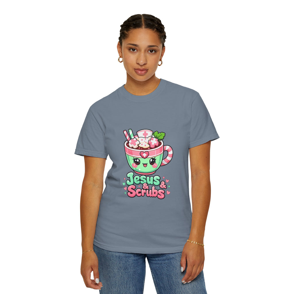 Jesus & Scrubs Kawaii Nurse T-Shirt – Cute Christian Medical Faith Tee