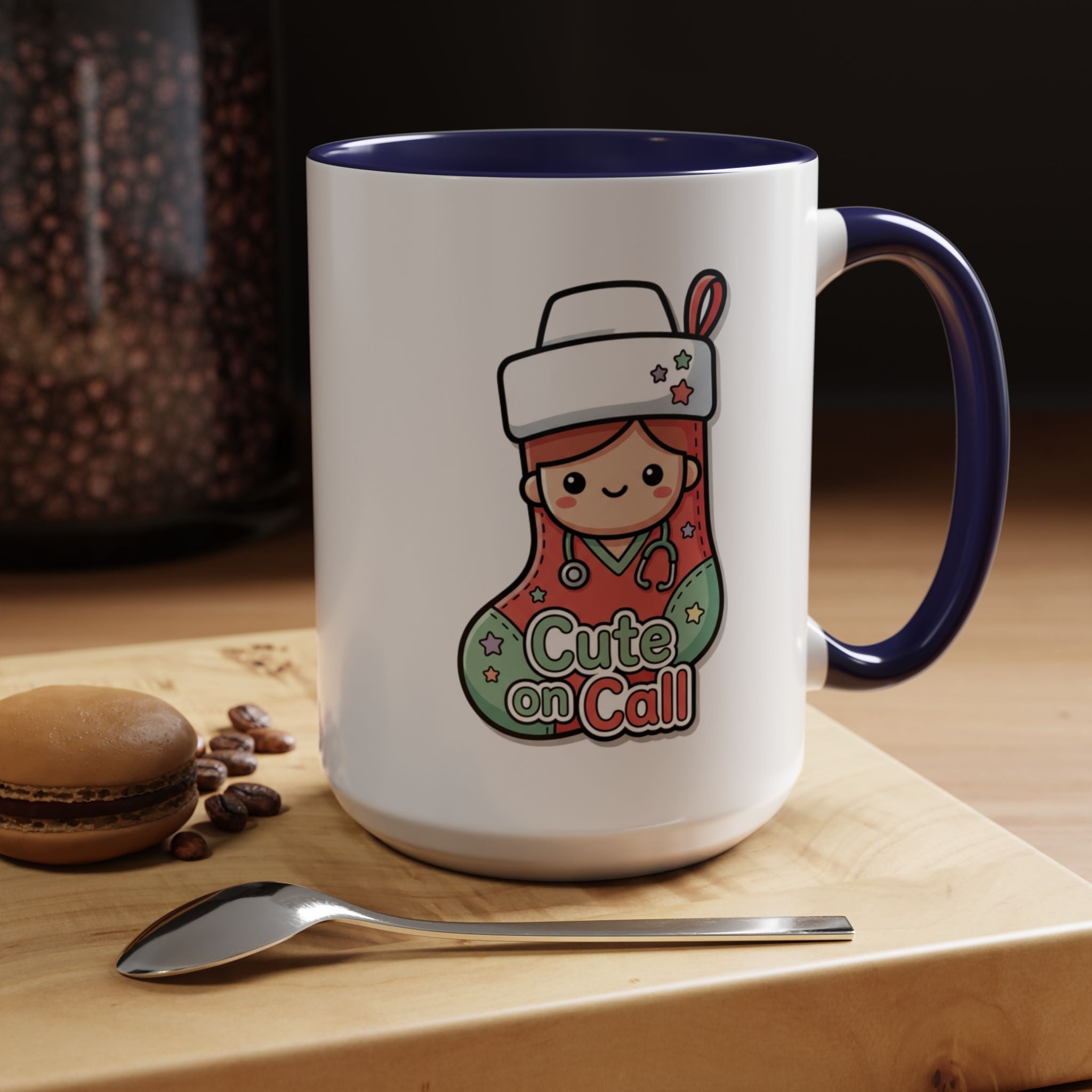 Cute on Call Nurse Coffee Mug — Accent 11/15oz, best gift for RN