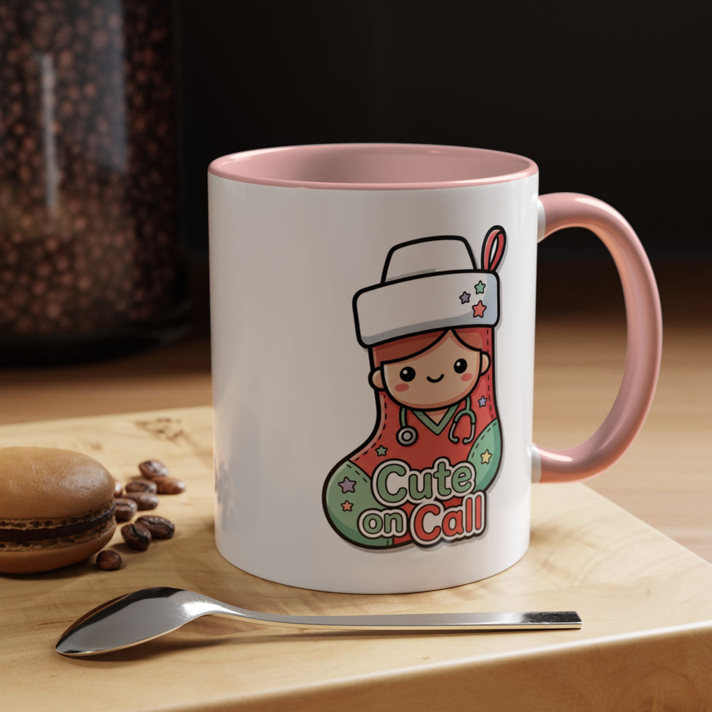 Cute on Call Nurse Coffee Mug — Accent 11/15oz, best gift for RN