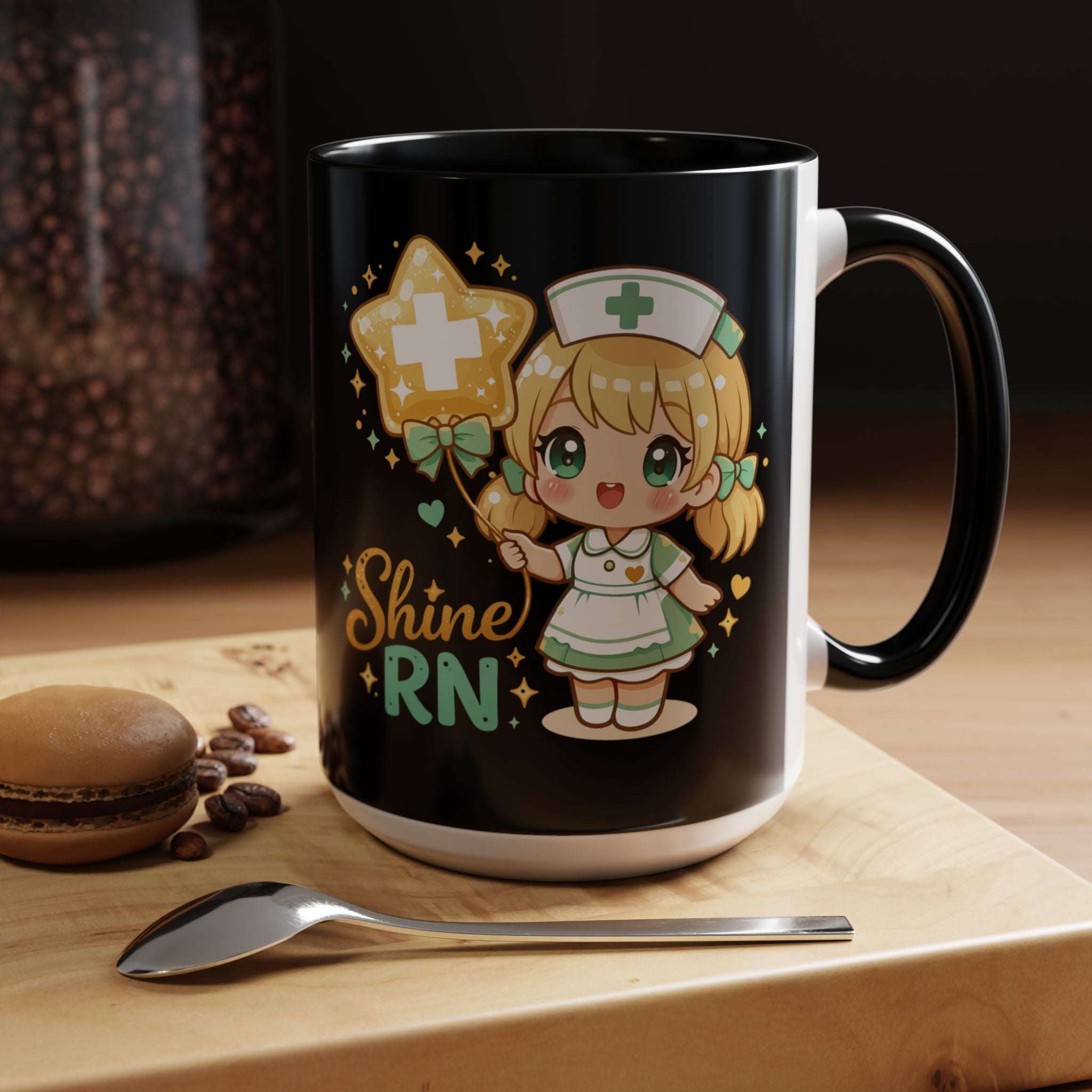 Shine RN Mug – Cute Chibi Nurse Coffee Cup (11oz/15oz)