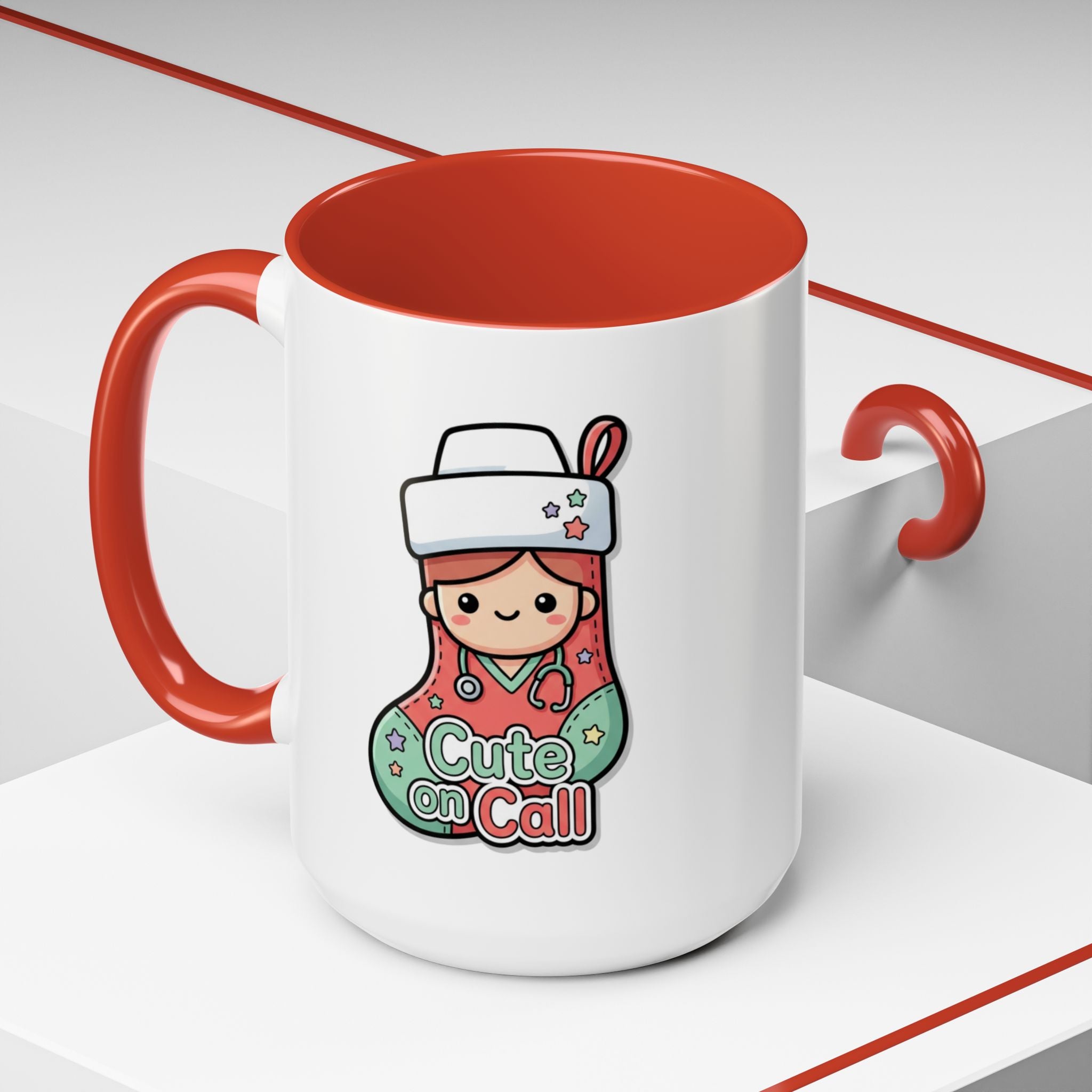 Cute on Call Nurse Coffee Mug — Accent 11/15oz, best gift for RN
