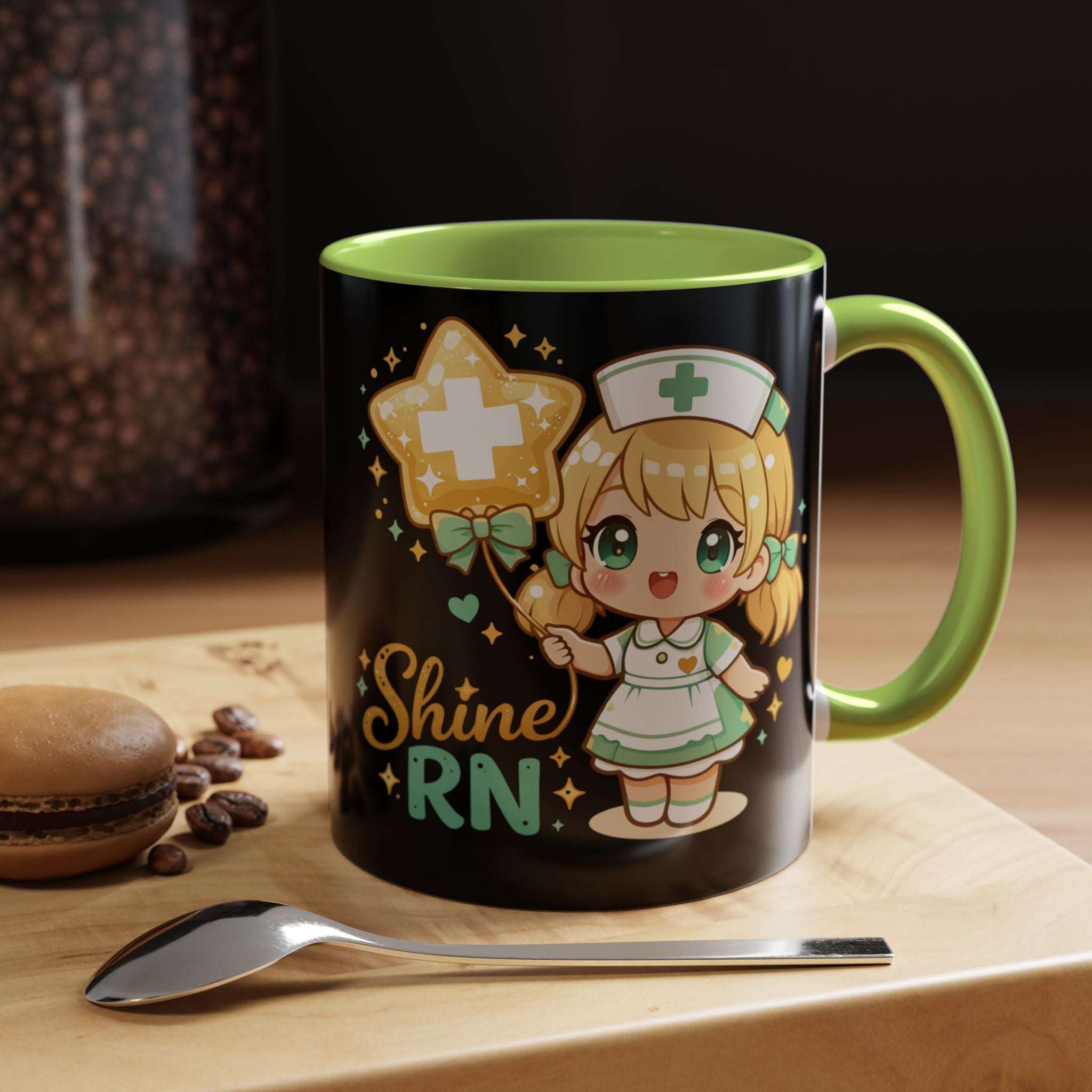 Shine RN Mug – Cute Chibi Nurse Coffee Cup (11oz/15oz)