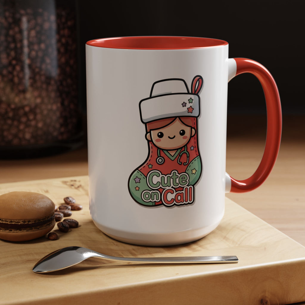 Cute on Call Nurse Coffee Mug — Accent 11/15oz, best gift for RN