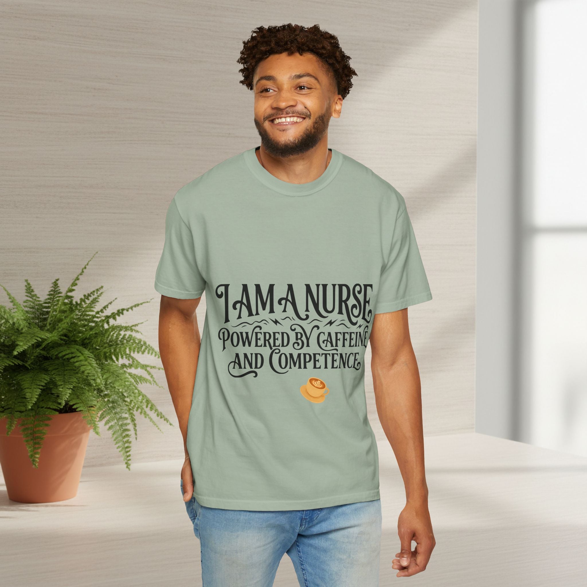 Nurse T-Shirt – Powered by Caffeine and Competence Tee