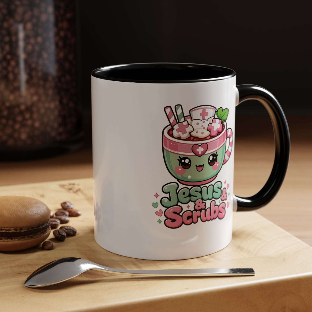 Jesus & Scrubs Mug – Cute Kawaii Nurse Coffee Cup (11oz)