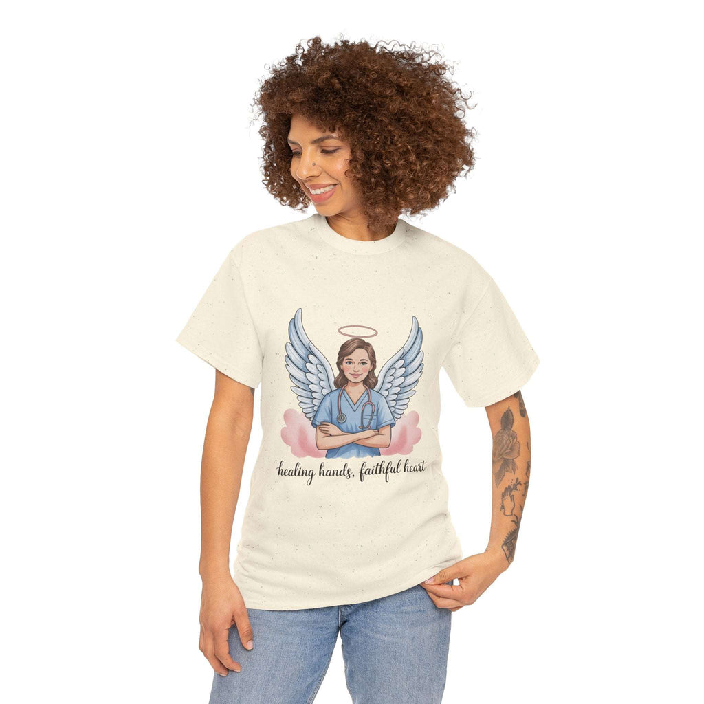 Nurse Angel T-Shirt – Healing Hands, Faithful Heart Inspirational Tee