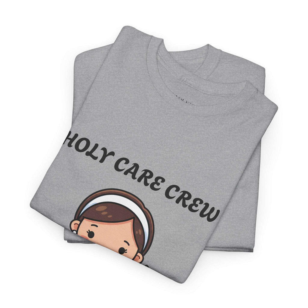 Holy Care Crew T-Shirt – Cute Nativity Tee with Lamb & Donkey