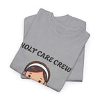 Holy Care Crew T-Shirt – Cute Nativity Tee with Lamb & Donkey