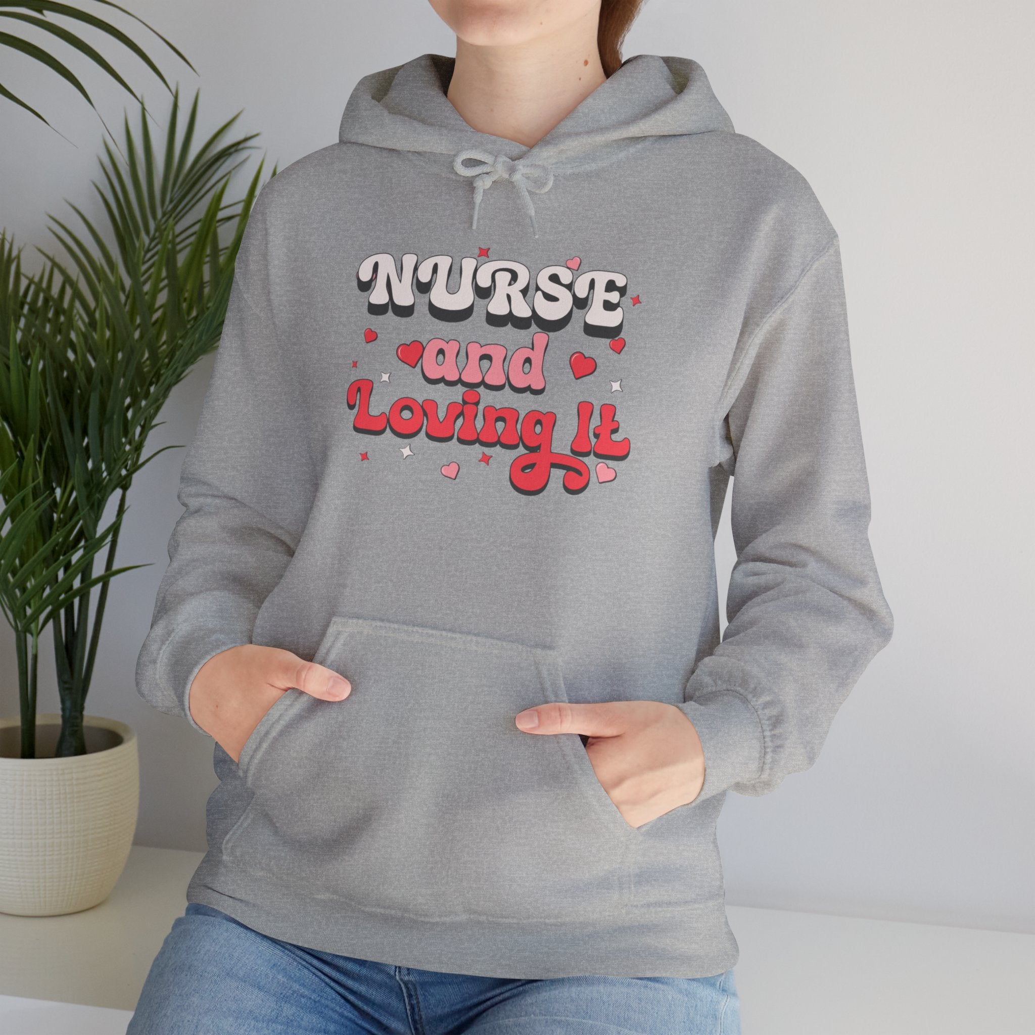 Nurse and Loving It Hoodie – Pink Retro Nurse Appreciation Pullover