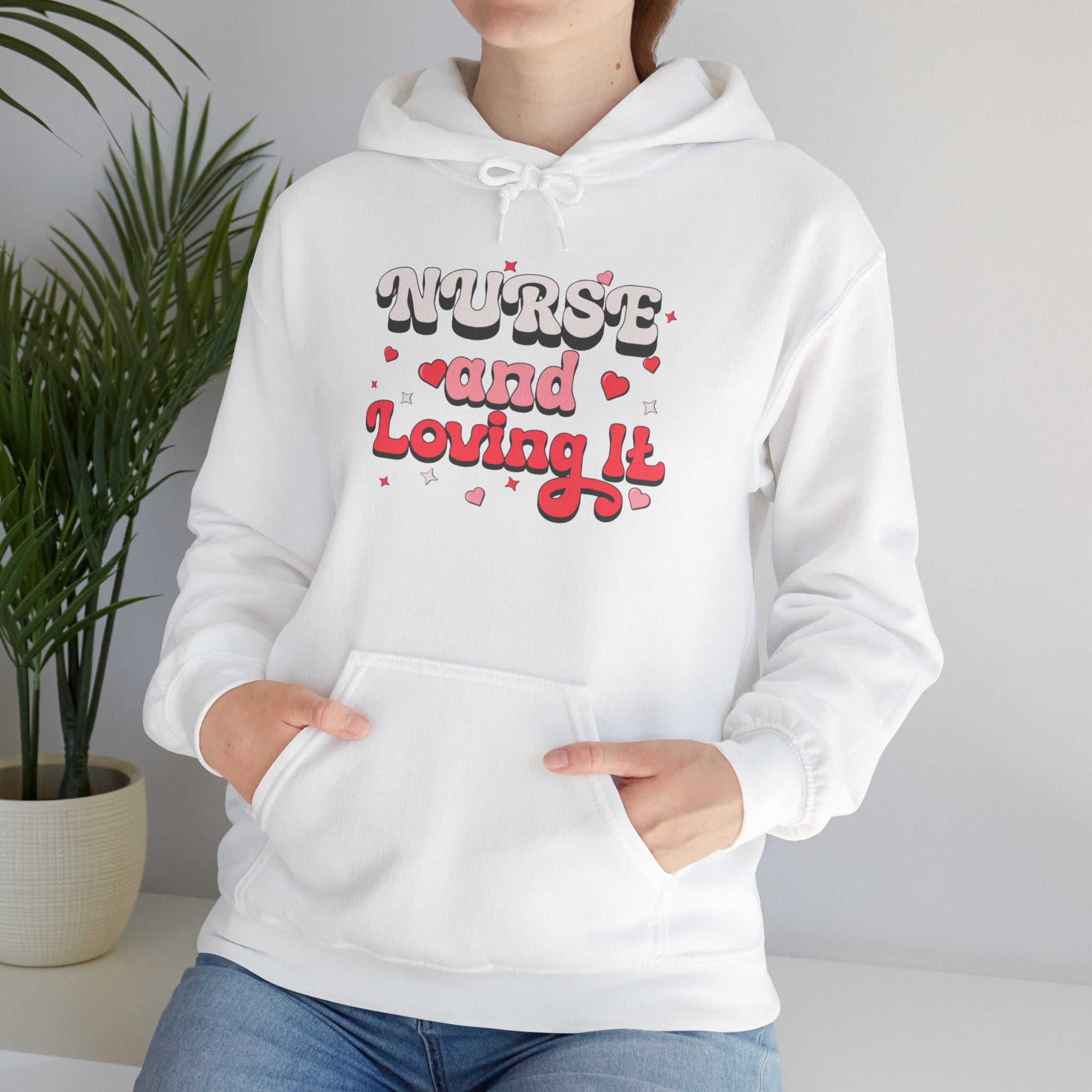 Nurse and Loving It Hoodie – Pink Retro Nurse Appreciation Pullover