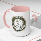 Nurse by His Grace Mug – Christian Nurse Coffee Cup with Floral Wreath (11oz/15oz)