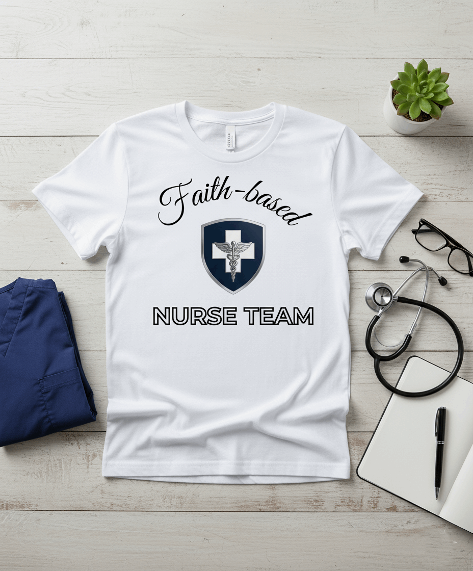Faith-Based Nurse Team T-Shirt – Christian Nursing Shirt for Healthcare Workers