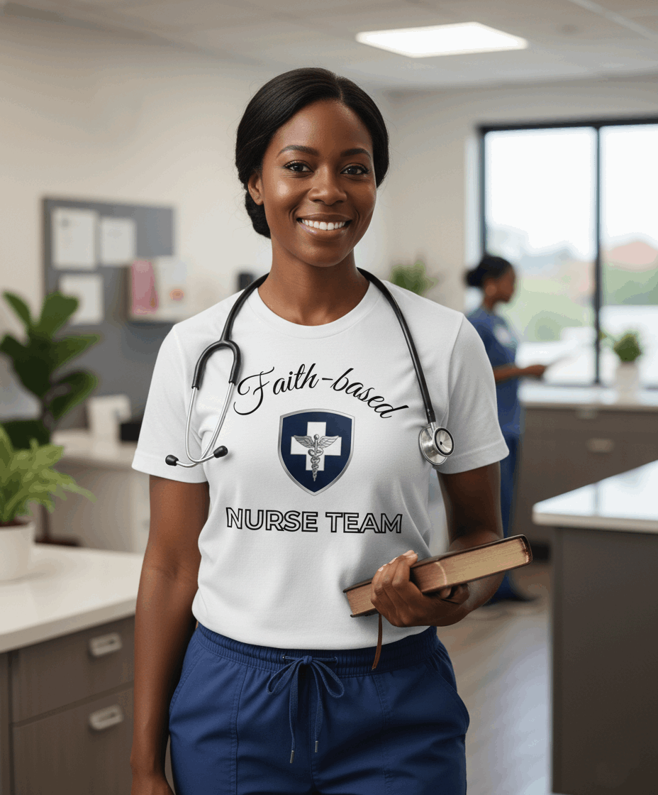 Faith-Based Nurse Team T-Shirt – Christian Nursing Shirt for Healthcare Workers