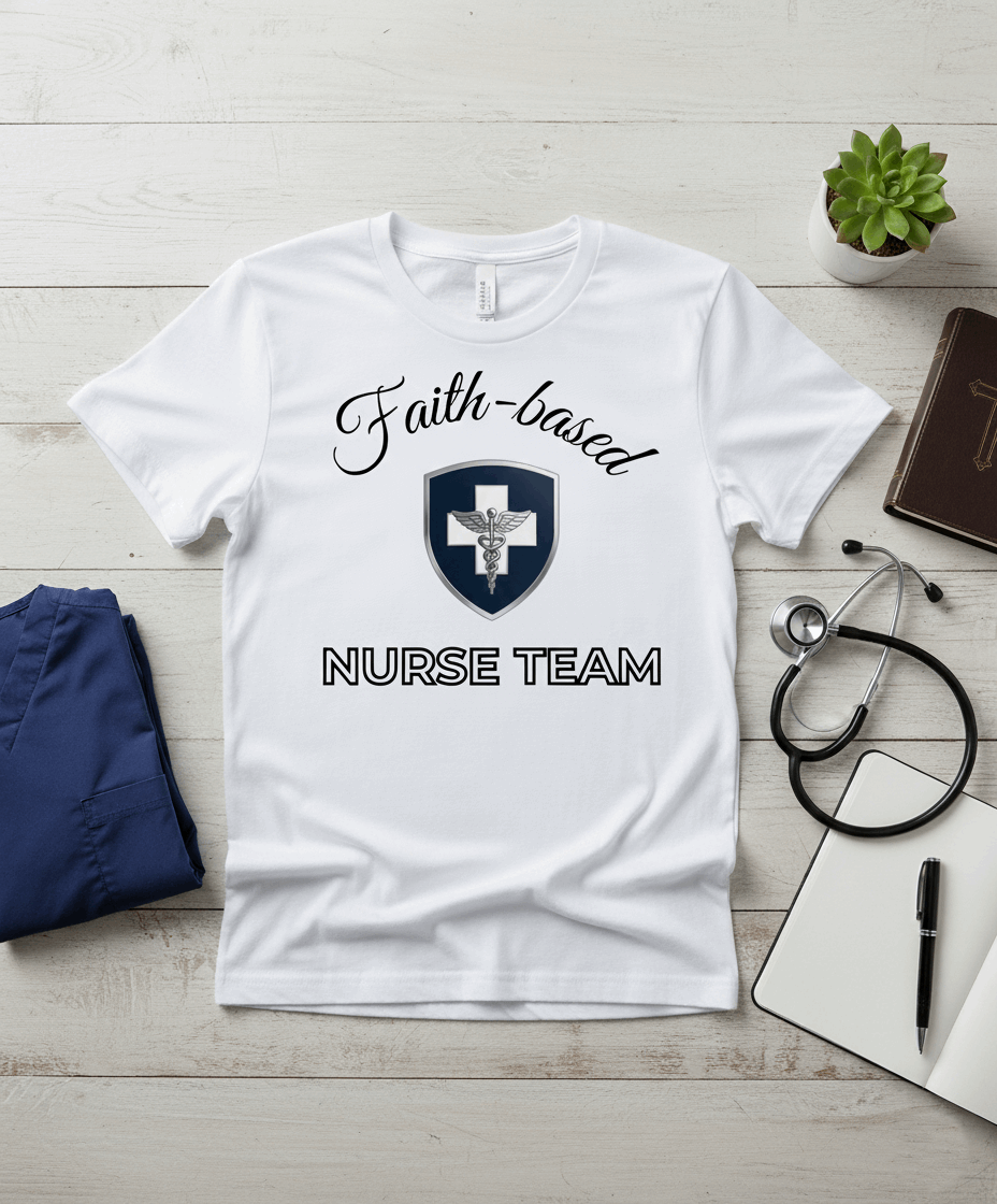 Faith-Based Nurse Team T-Shirt – Christian Nursing Shirt for Healthcare Workers