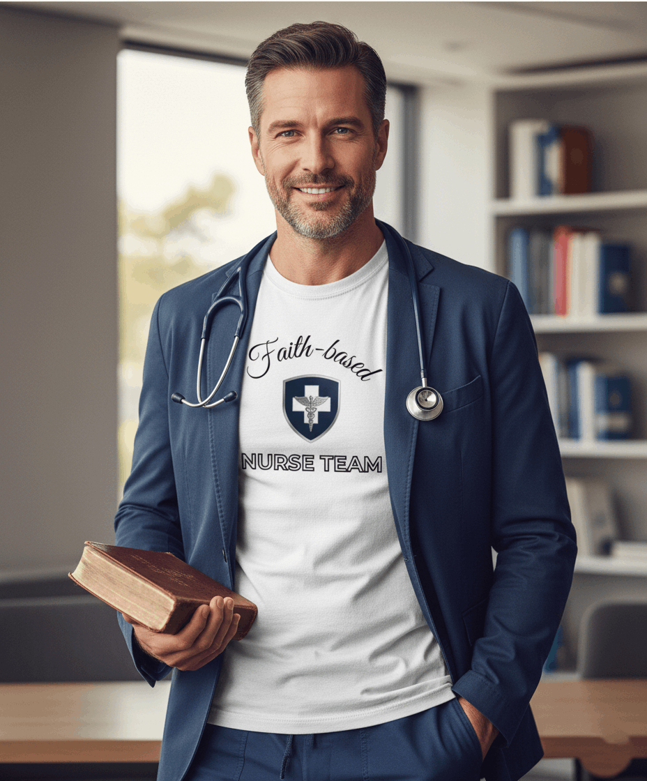 Faith-Based Nurse Team T-Shirt – Christian Nursing Shirt for Healthcare Workers