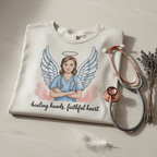 Nurse Angel T-Shirt – Healing Hands, Faithful Heart Inspirational Tee