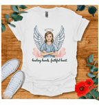 Nurse Angel T-Shirt – Healing Hands, Faithful Heart Inspirational Tee