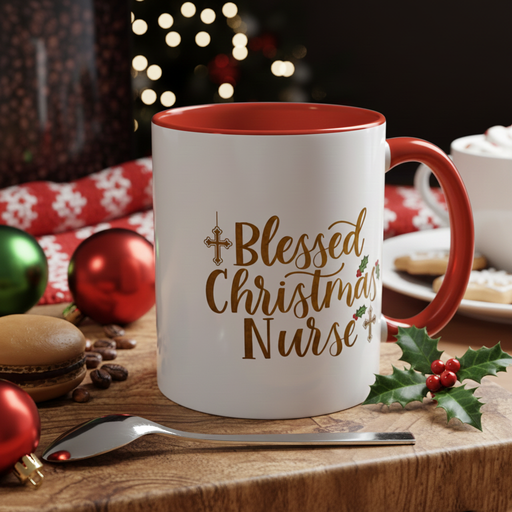 Blessed Christmas Nurse Mug – Holiday Coffee Mug Gift for Nurses (11oz/15oz)