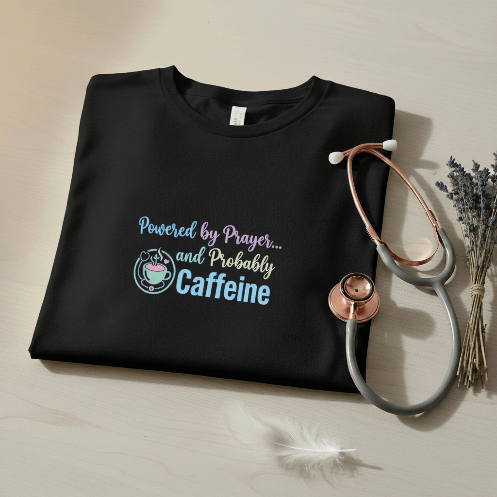 Prayer and Caffeine T-Shirt – Christian Coffee Tee for Women & Men