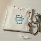Faith in God Gloves on Hands Let's Roll T-Shirt – Christian Action Tee
