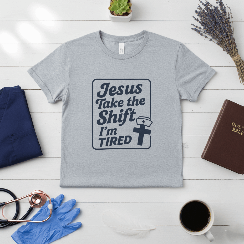 Jesus Take the Shift I'm Tired T-Shirt – Christian Nurse & Shift Worker Tee