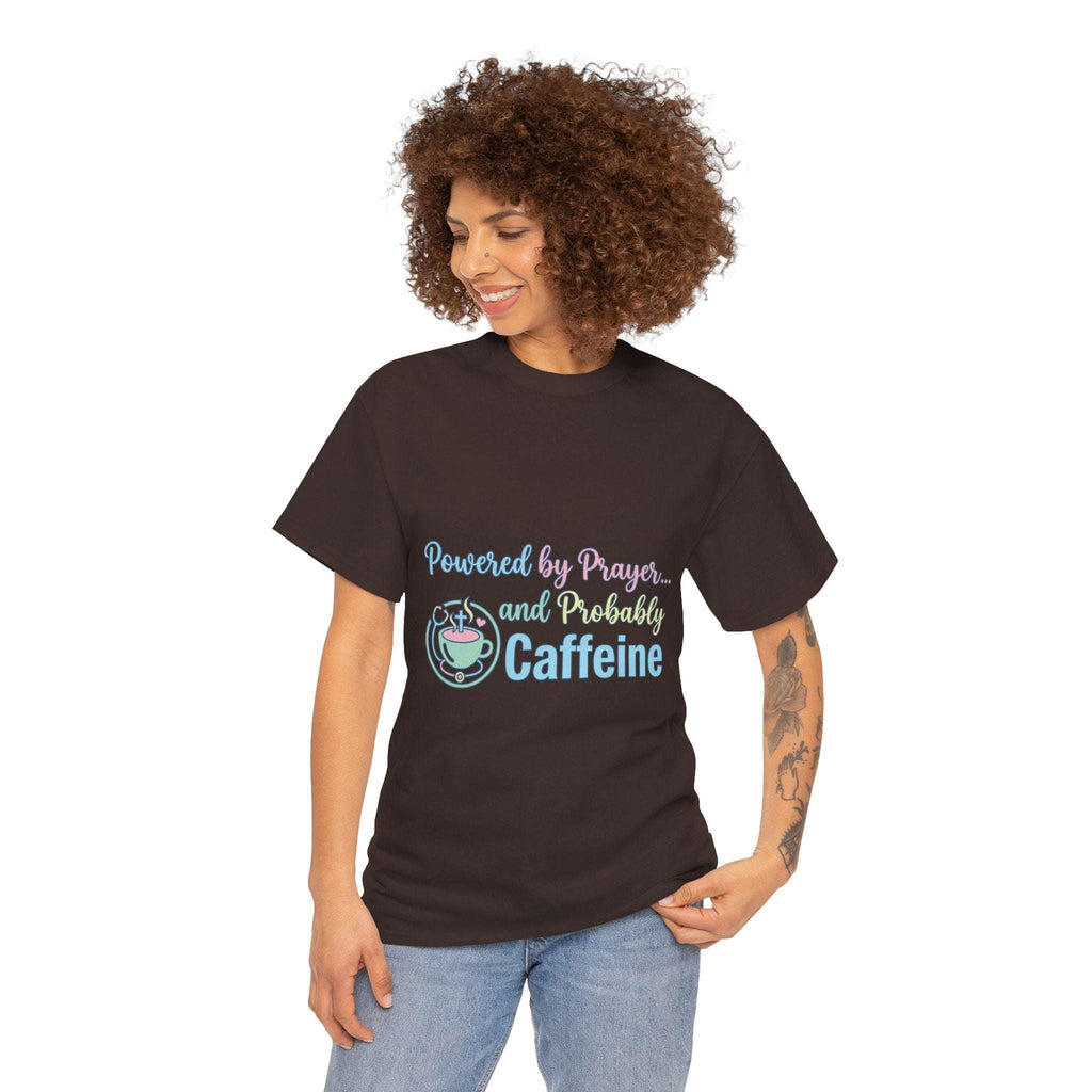 Prayer and Caffeine T-Shirt – Christian Coffee Tee for Women & Men