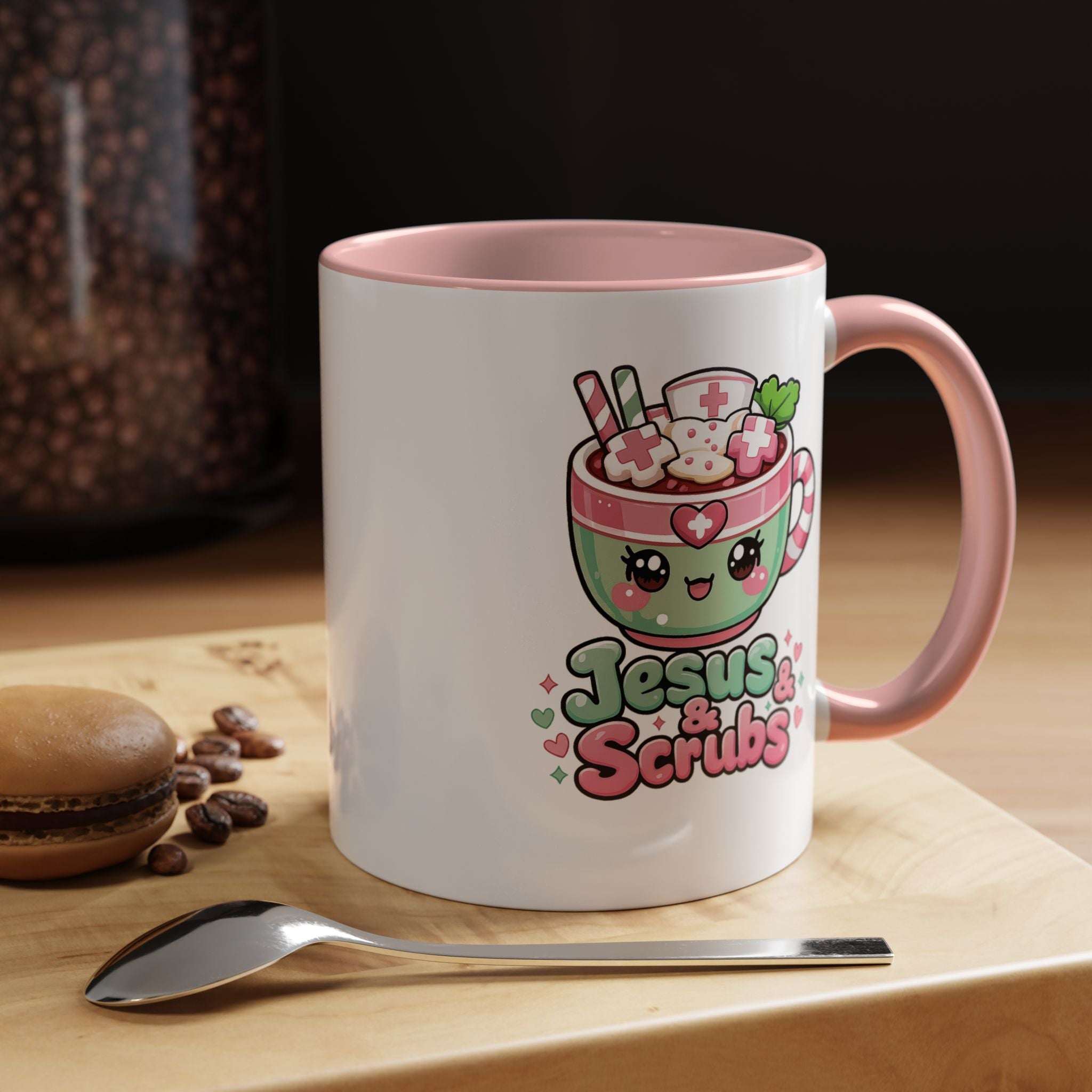 Jesus & Scrubs Mug – Cute Kawaii Nurse Coffee Cup (11oz)