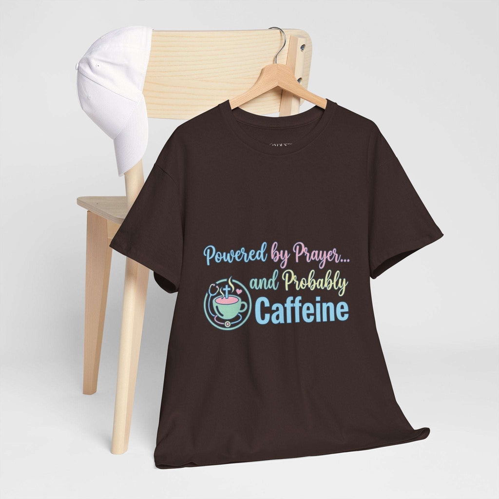 Prayer and Caffeine T-Shirt – Christian Coffee Tee for Women & Men