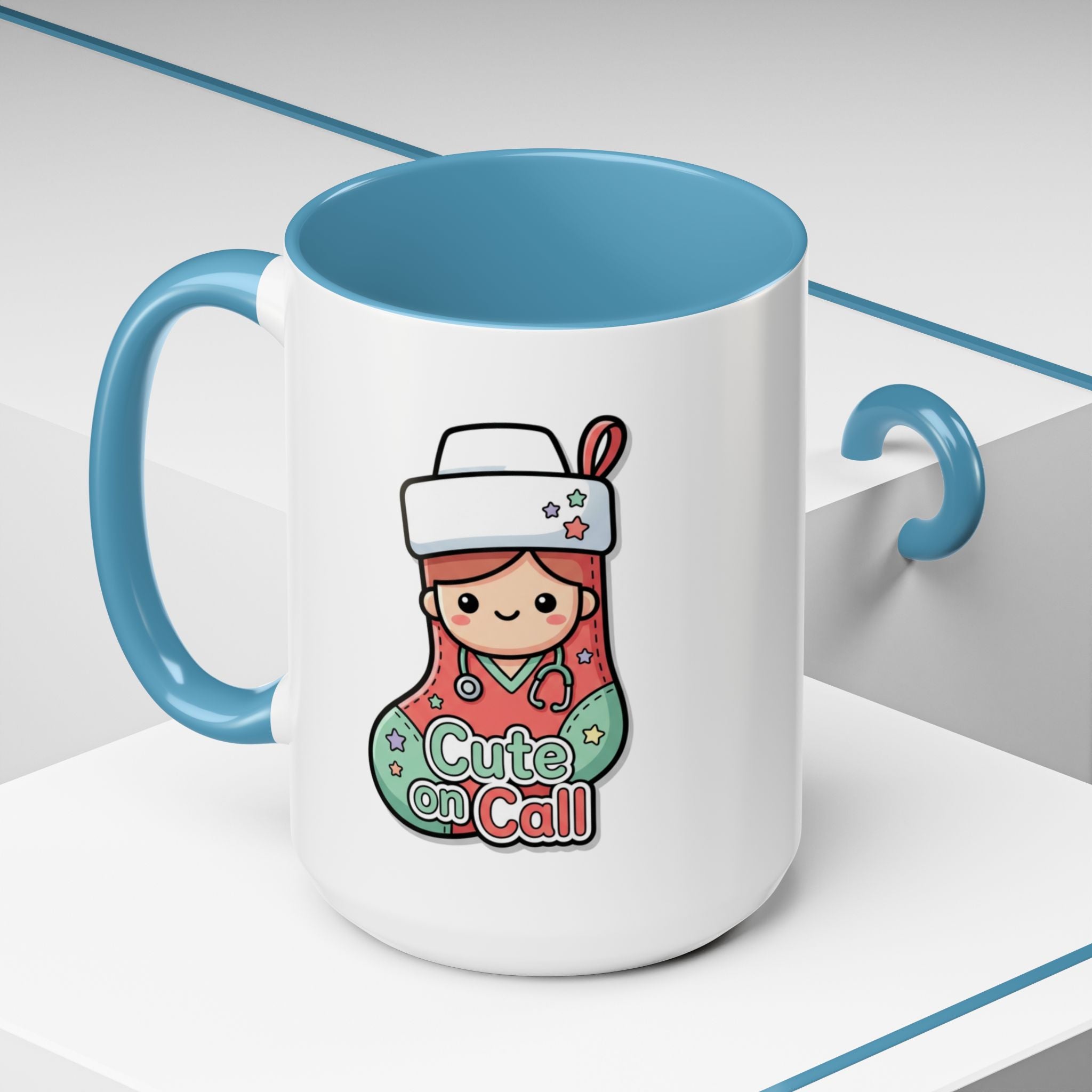 Cute on Call Nurse Coffee Mug — Accent 11/15oz, best gift for RN