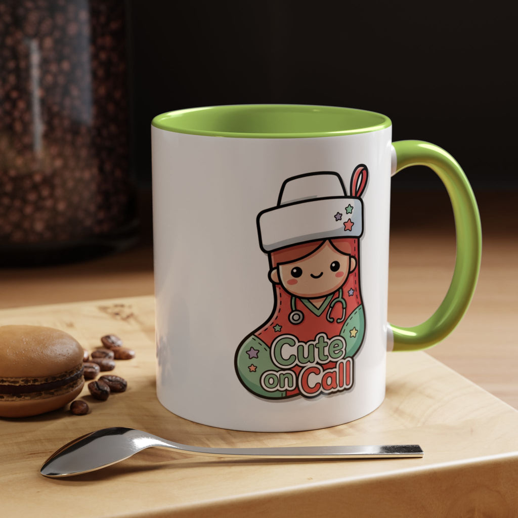Cute on Call Nurse Coffee Mug — Accent 11/15oz, best gift for RN