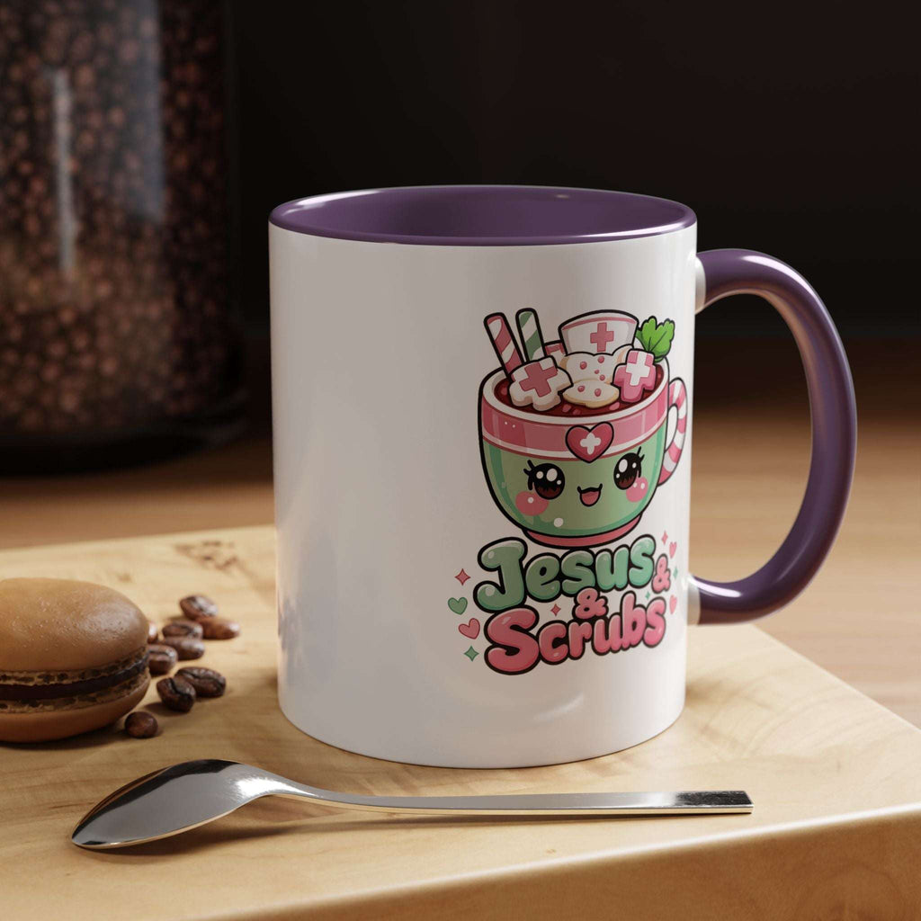 Jesus & Scrubs Mug – Cute Kawaii Nurse Coffee Cup (11oz)