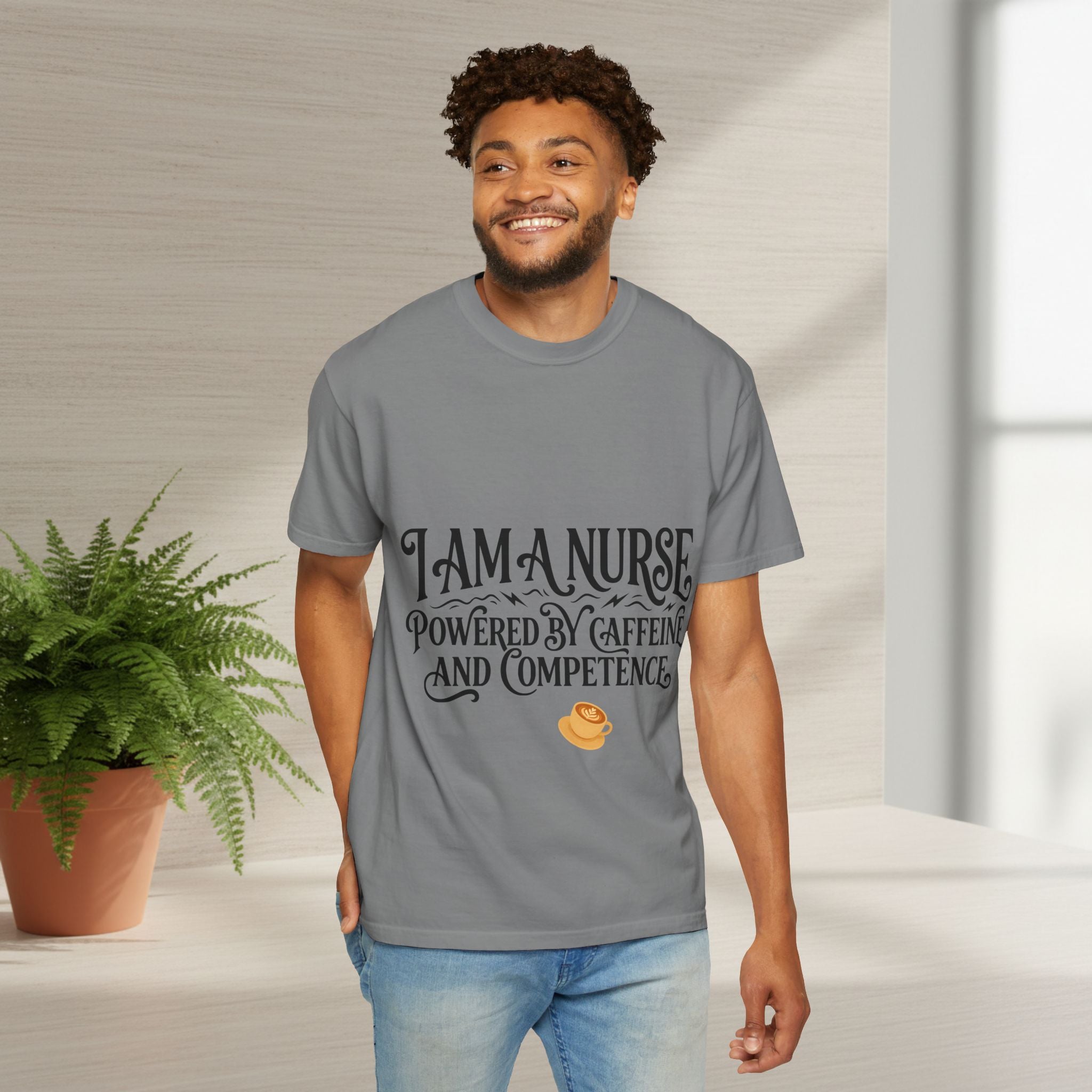 Nurse T-Shirt – Powered by Caffeine and Competence Tee