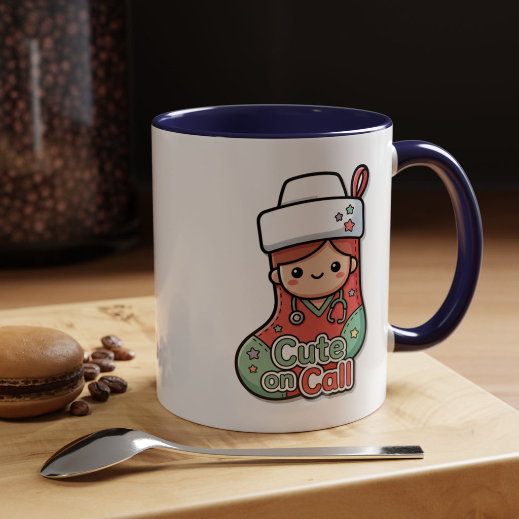 Cute on Call Nurse Coffee Mug — Accent 11/15oz, best gift for RN