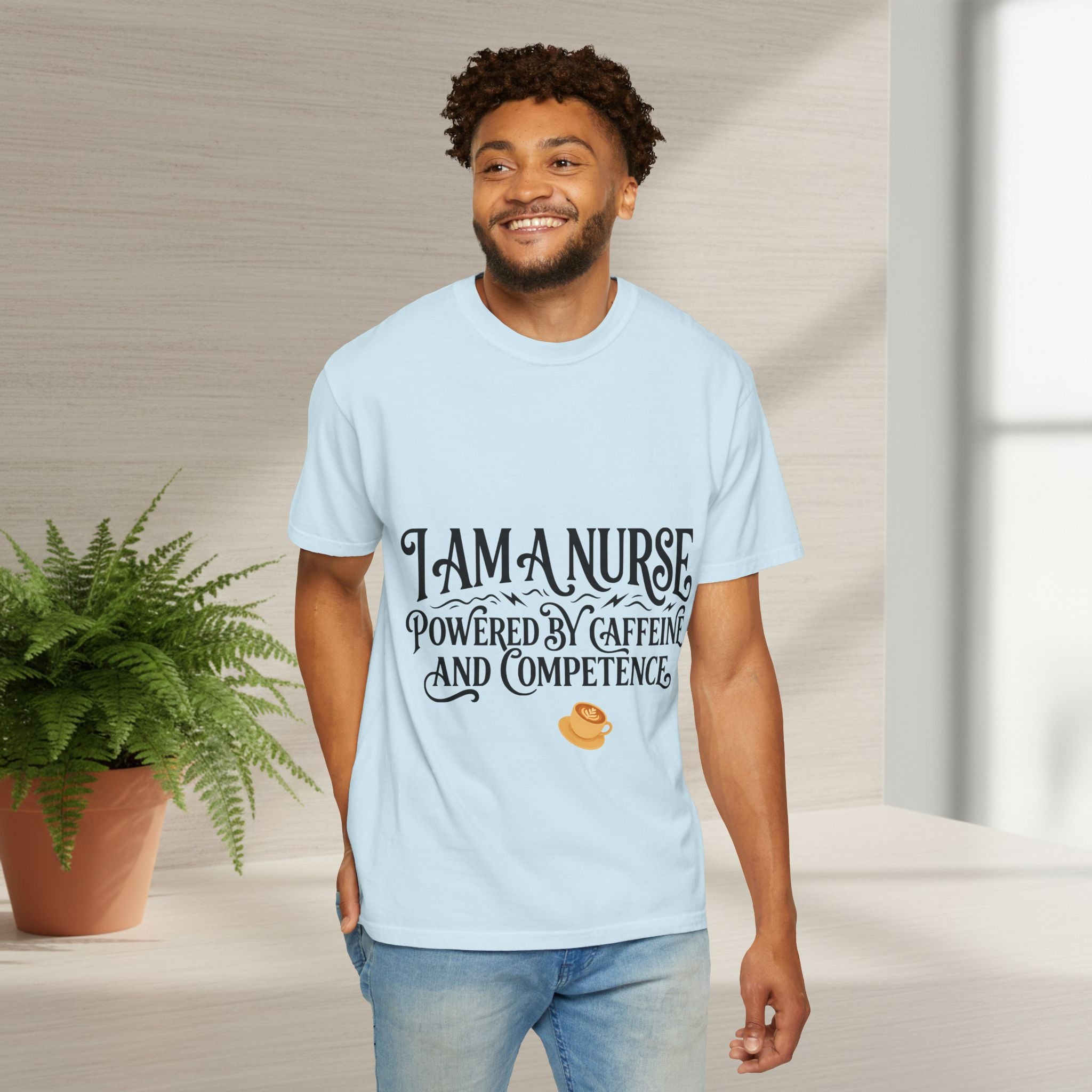 Nurse T-Shirt – Powered by Caffeine and Competence Tee