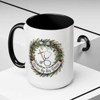 Nurse by His Grace Mug – Christian Nurse Coffee Cup with Floral Wreath (11oz/15oz)
