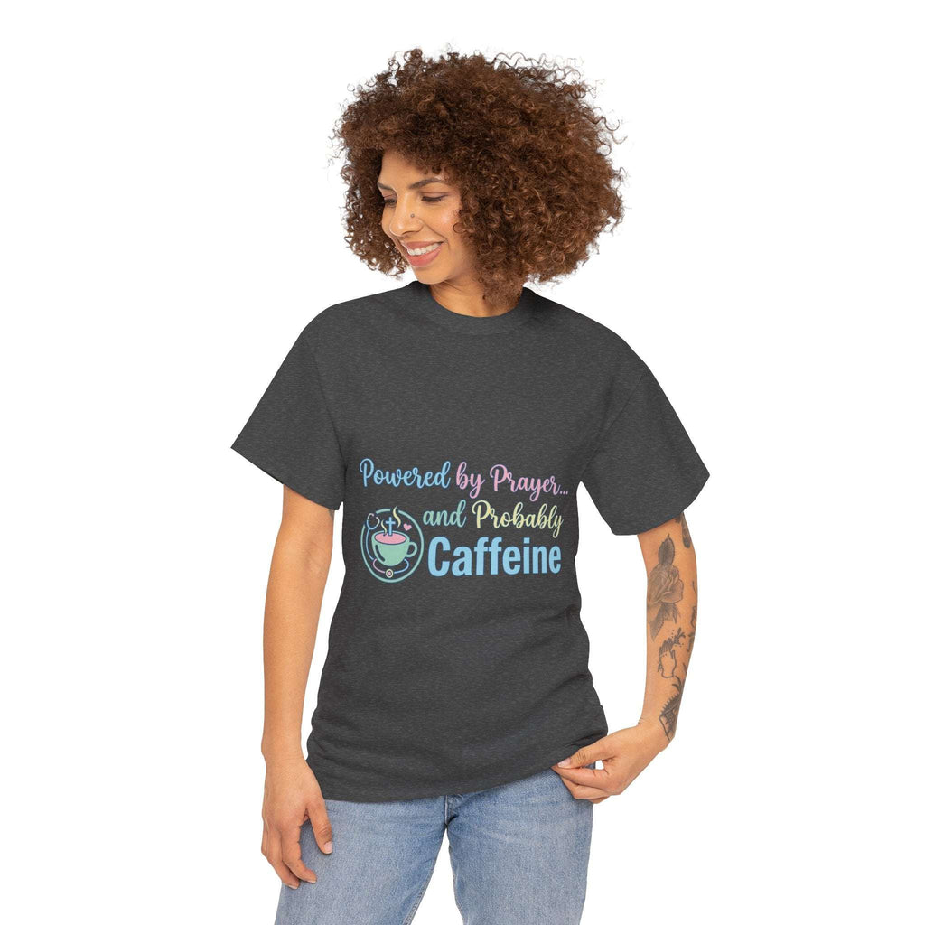Prayer and Caffeine T-Shirt – Christian Coffee Tee for Women & Men