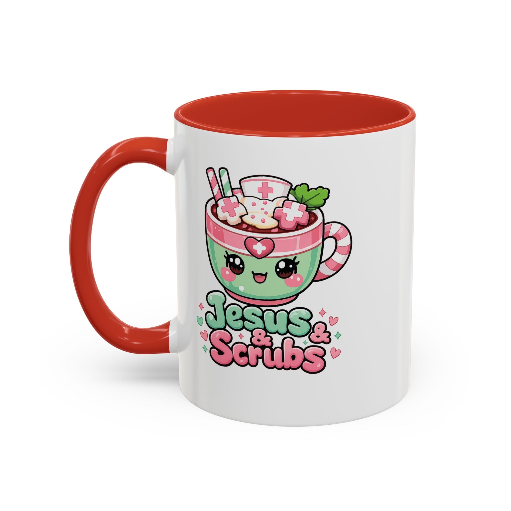 Jesus & Scrubs Mug – Cute Kawaii Nurse Coffee Cup (11oz)