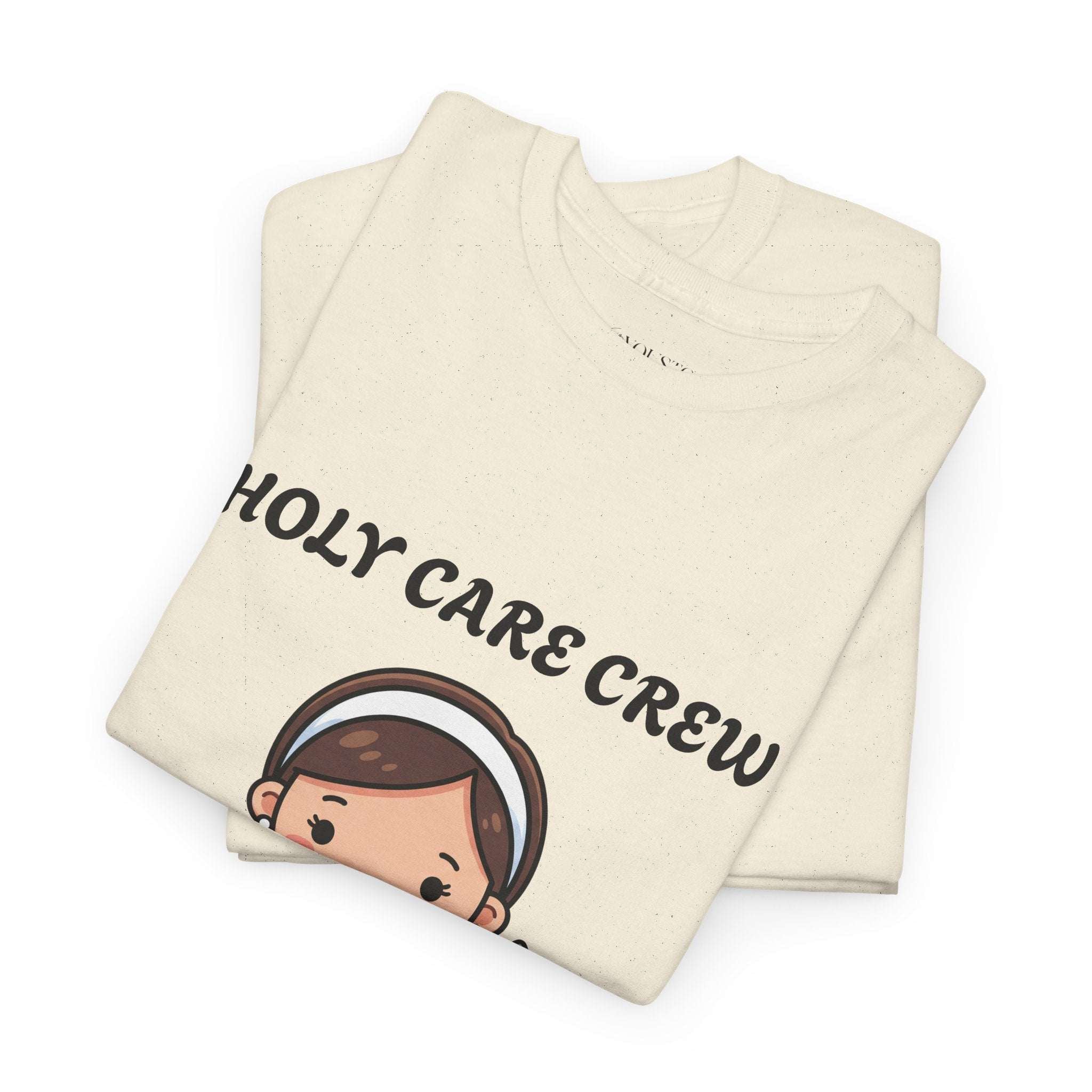 Holy Care Crew T-Shirt – Cute Nativity Tee with Lamb & Donkey
