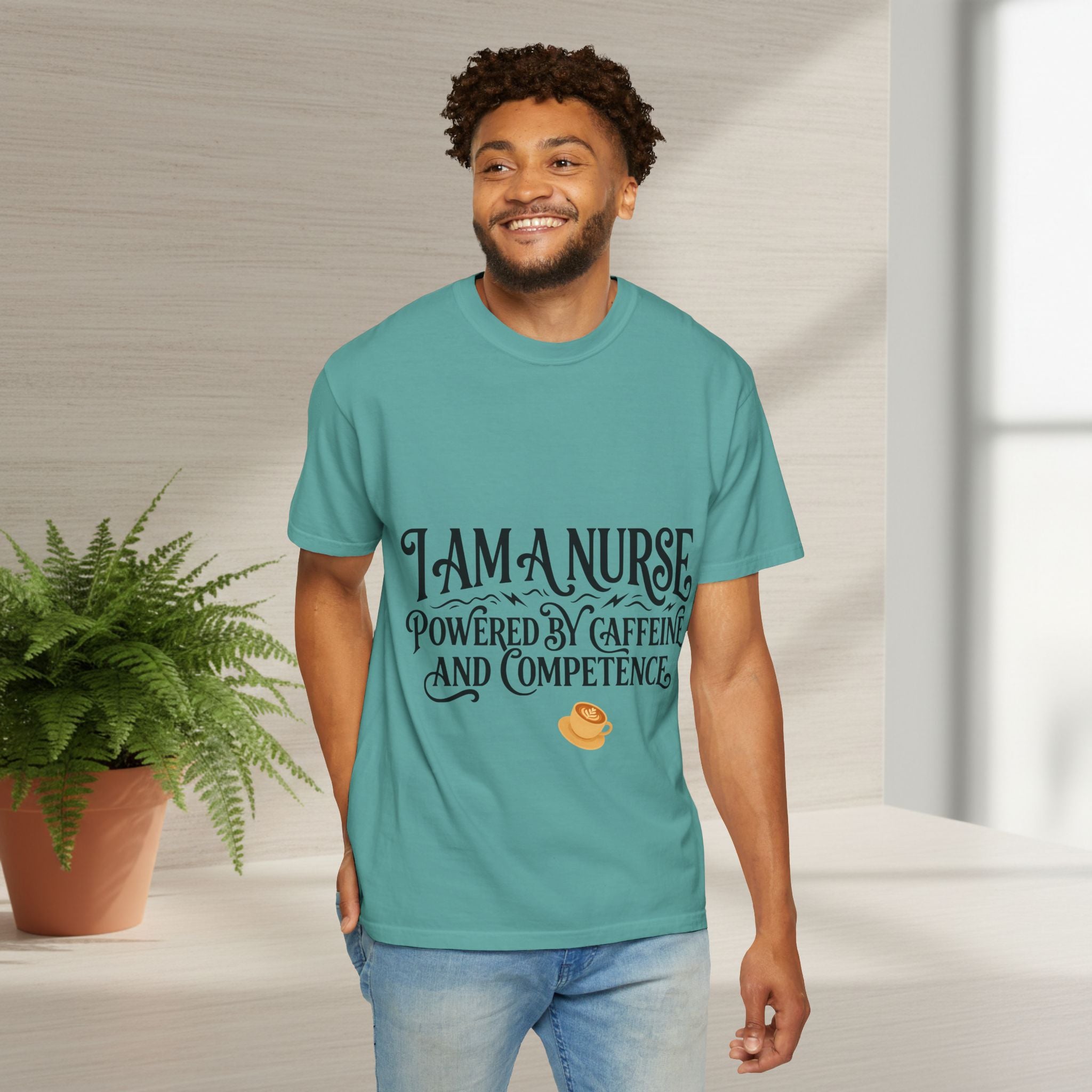 Nurse T-Shirt – Powered by Caffeine and Competence Tee