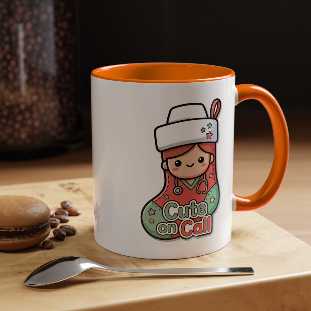 Cute on Call Nurse Coffee Mug — Accent 11/15oz, best gift for RN